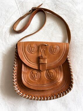 Vintage Handcrafted Tan Leather Bag